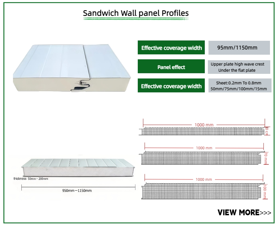 Glass Wool Sandwich Panel for Industrial Factory Exterior Wall Installation