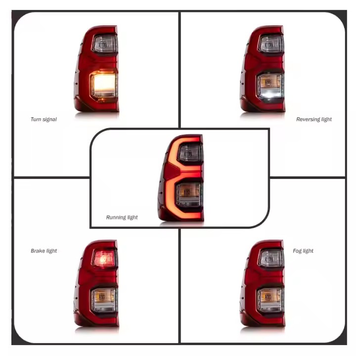 LED Tail Lamp для Toyota Hilux 2020 (модифицированные, стоп-сигнал с эффектом вспышки)
