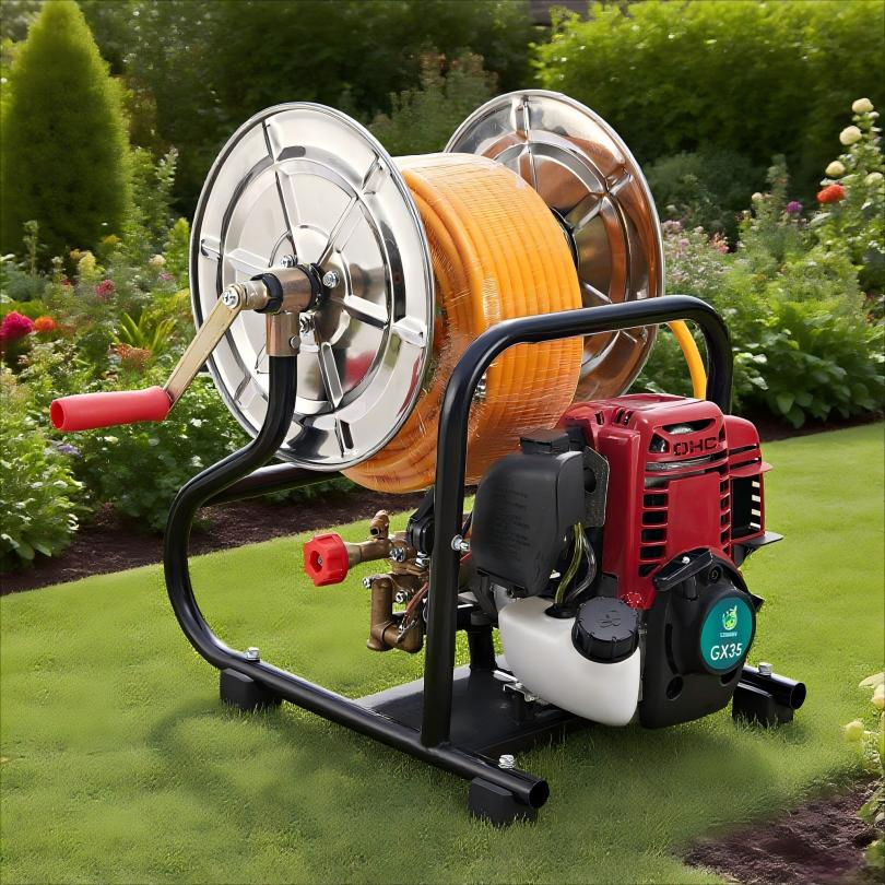High Productivity Agricultural Sprayers Hand Push Trolley Water Sprayer Machine with Motor Pump Knapsack Type Power Sprayer Tool