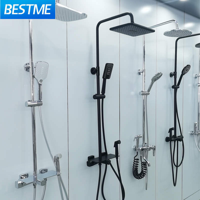 Bestme Brand 2023 New Design Wall Mounted Brass Chrome and Black Health Sprayer Gun 4 Functional Shower Faucet (TBF-006)