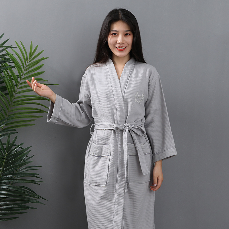 High-Count Cotton Hotel SPA Bathrobe - Moisture-Wicking & Quick-Drying Sauna Robe