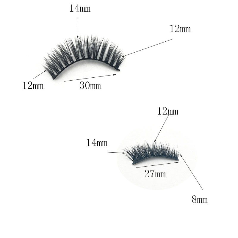 Wispy Fluffy False Eyelashes Made From Faux Mink, Cat-Eye Lashes, Soft and Reusable Strip Lashes