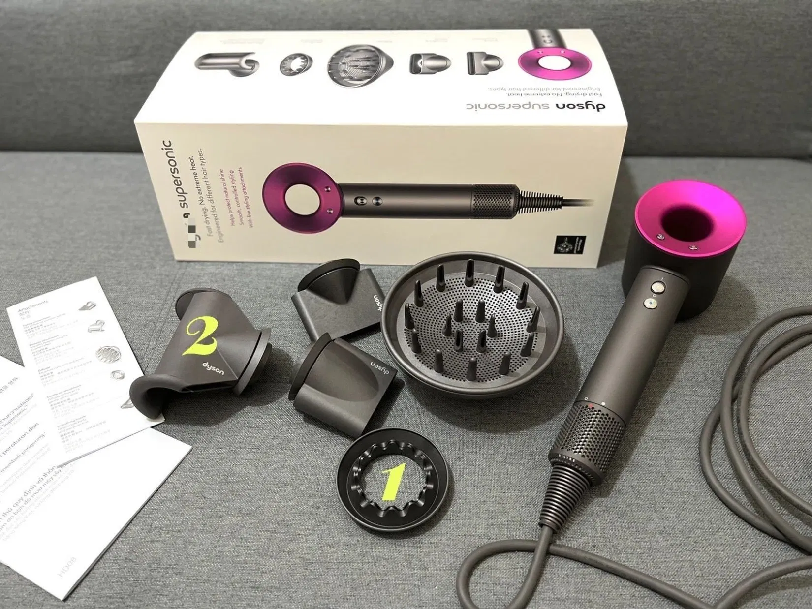 Powerful Fast Drying Hair Dryer Low Noise Portable High Speed Ionic Blow Dryer for Travel and Household