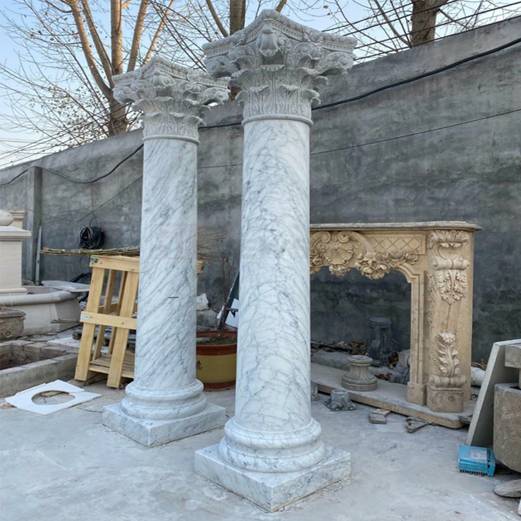 Custom Outdoor and Indoor Natural Carved Stone Pillar Morden Granite Pillar Roman Column Marble Stone Pillar