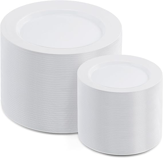 White Plastic Plates Disposable Plates