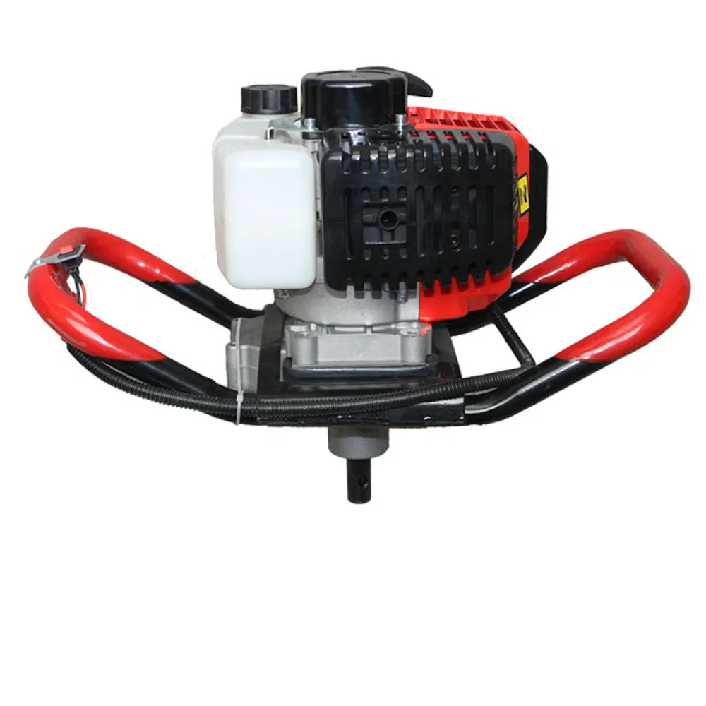 2 Stroke 52cc Gasoline Petrol One Man/Two Man Operate Handheld Handpush Auger Drill Ground Driller with 44-5 Engine with Brake System Quick Stop