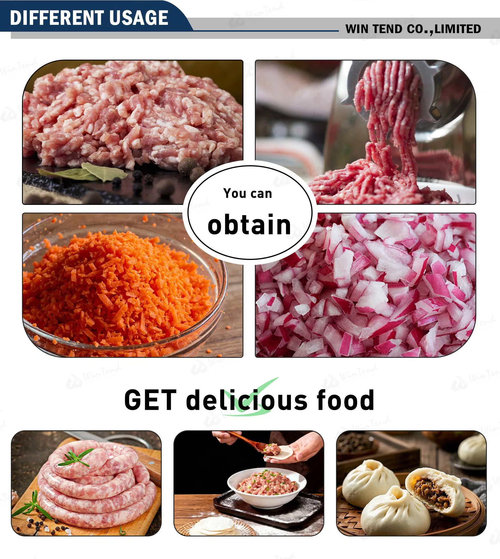 Electric Stainless Steel Pork Chopper Electric Meat Grinder Meat Processing Machinery for Kitchen Home