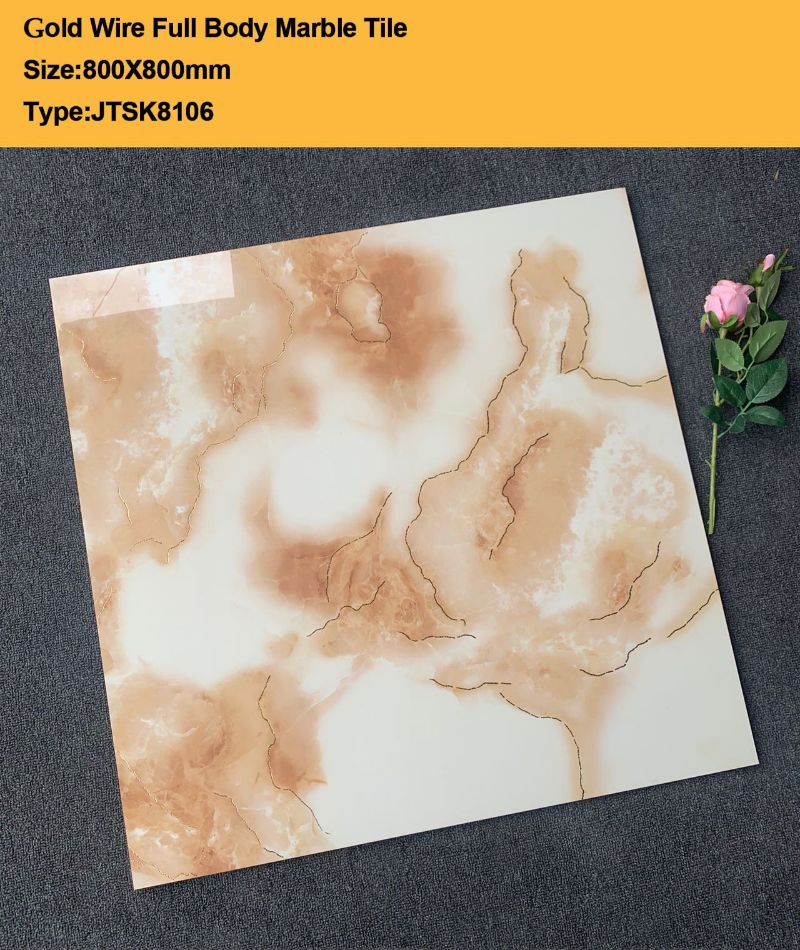 Glazed Shining Porcelain Golden Tile for Interior Floor Tile