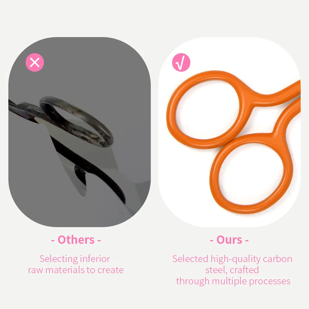 Stainless Steel Beauty Eyelash Barber Beard Scissors Colorful Makeup Eyebrow Nose Hair Cutting Trimmer