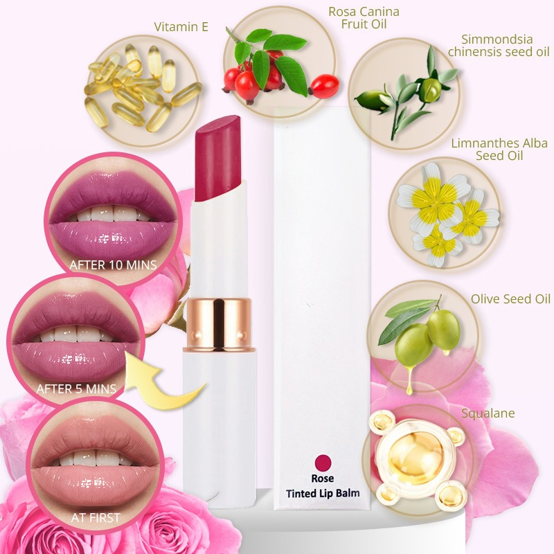 Natural Hydrating Moisturizing Tinted Lip Balm with Vitamin E