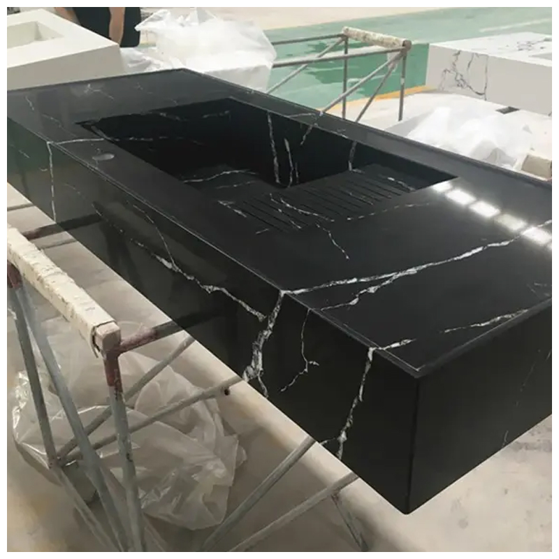 Nero Marquina Black Quartz Bathroom Washbasin