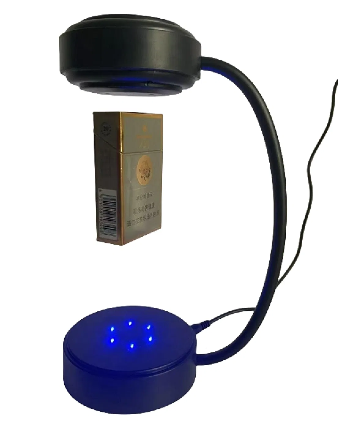 New Magnetic Levitation Rotating Cigarette Box Cosmetic Pen Display Stand for Advertisement