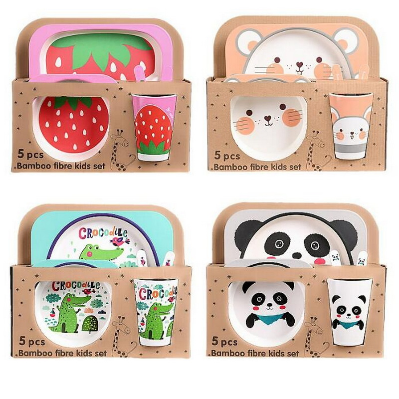 Bamboo Fiber Children′ S Dinnerware Set Creative Baby Cartoon Rice Bowl