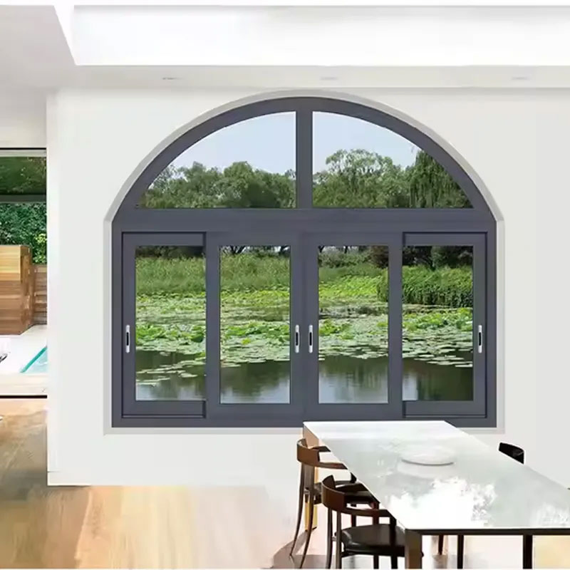 Low Maintenance Sliding Window with Black Finish and Quiet Insulation