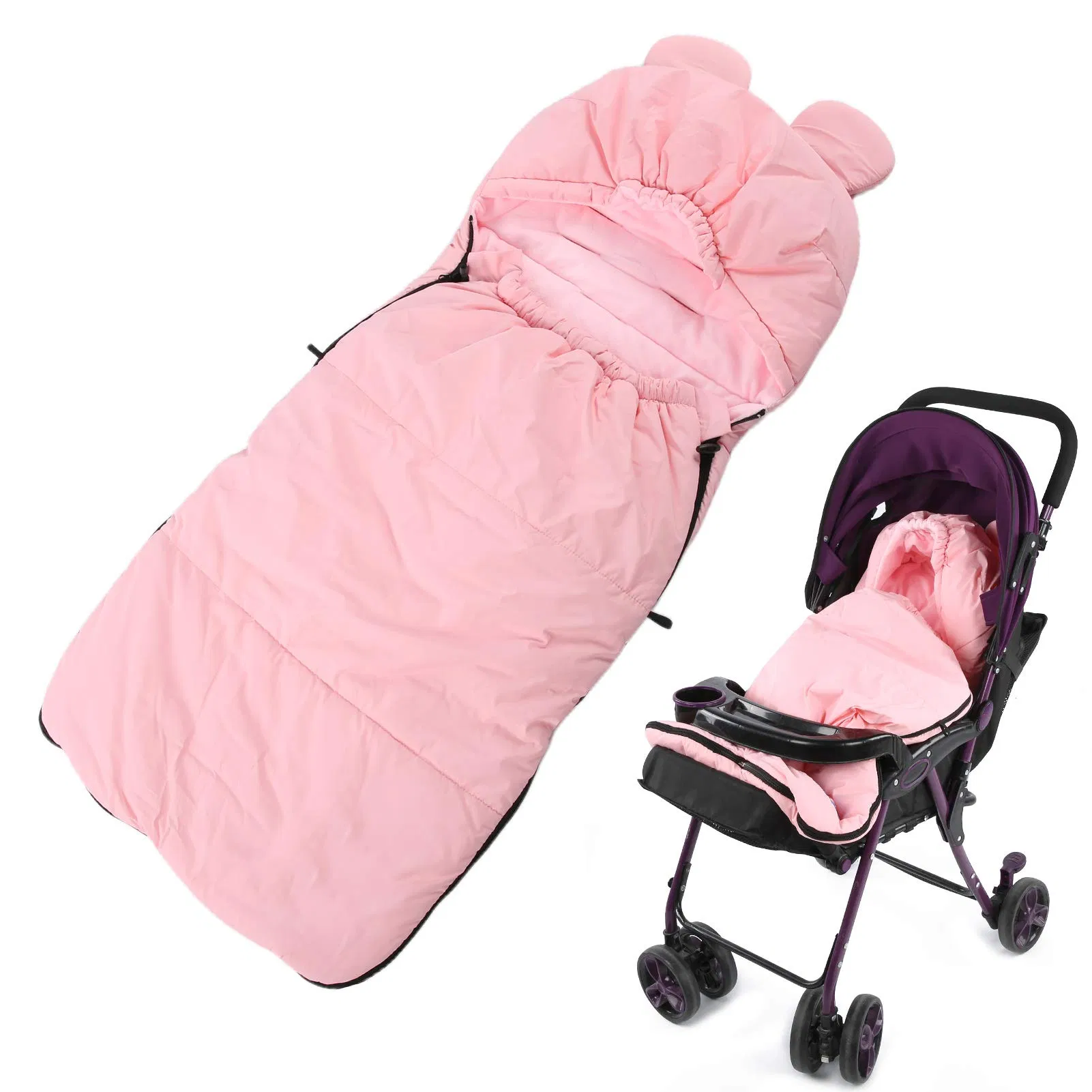 Wholesale Pram Footmuffs Comes with Warm Soft Polar Fleece Windproof Bunting Bag