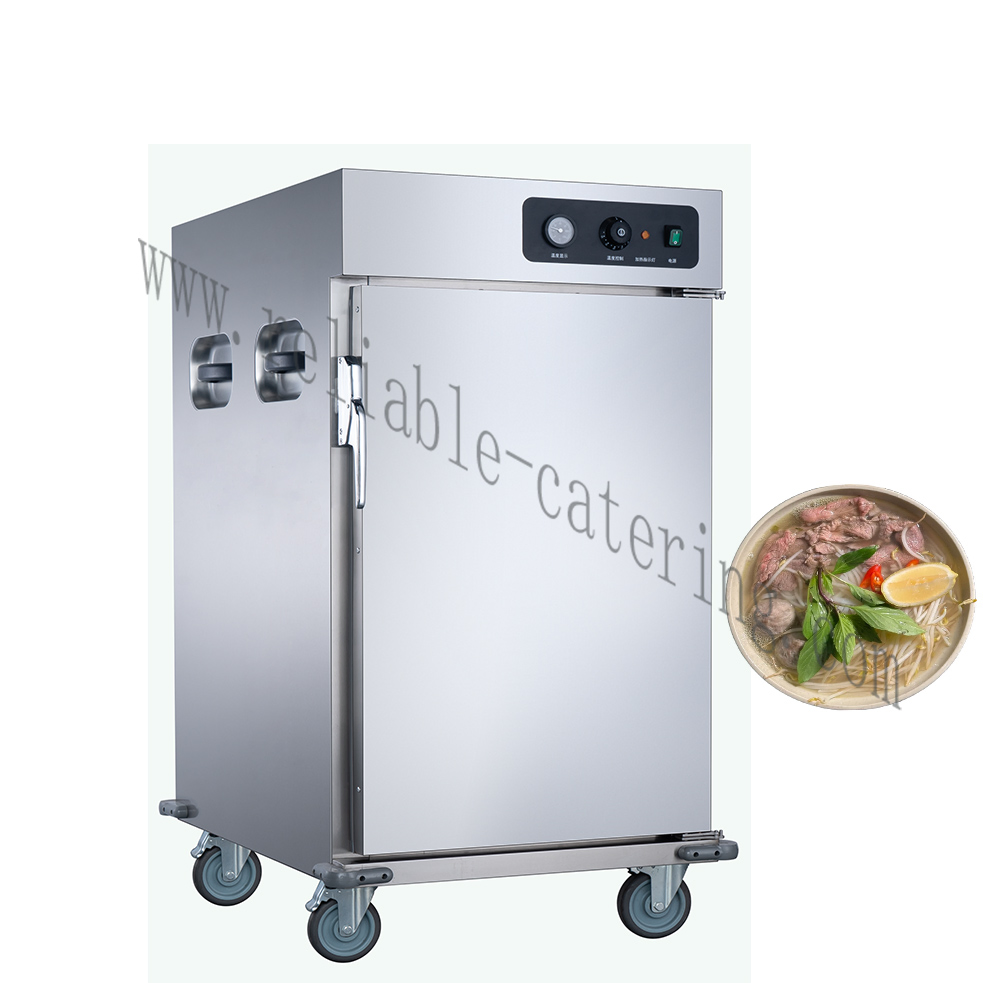 Best Mobile Single Door Stainless Steel Commercial Food Warming Warmer Cabinet Trolley with Wheels for Buffet Banquet Hospital