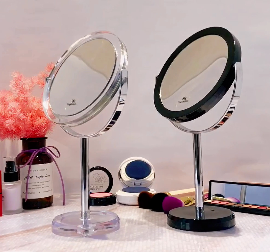 Transparent Double Sided Desk Mirror 10X HD Magnifying Beauty Mirror 360 Degree Rotating Makeup Mirror E-Commerce Hot Sale