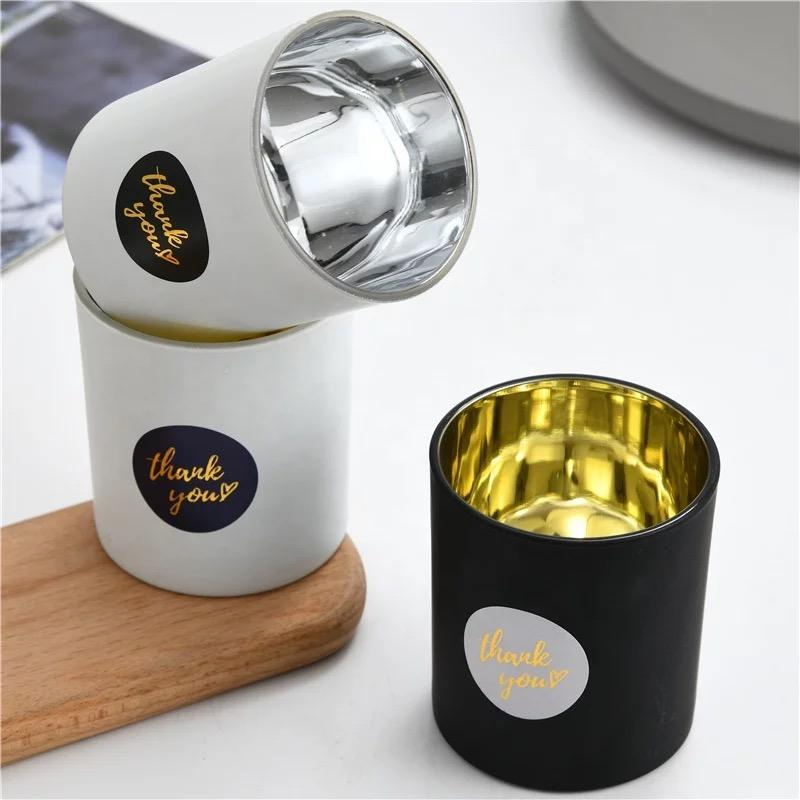Classic Candle Holder Clear Empty Bottle Customized Color Coating Solid Coating Frosted Glass Bottle Cup