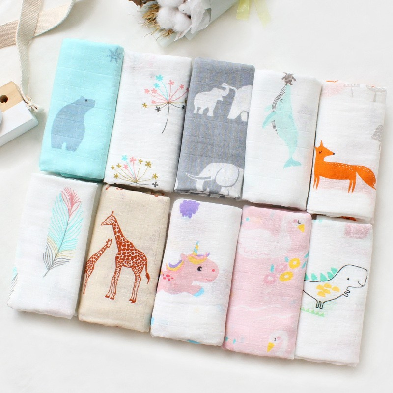 Super Soft Bamboo Cotton Rainbow Baby Bibs Muslin Square Baby Burp Cloths Baby Towel
