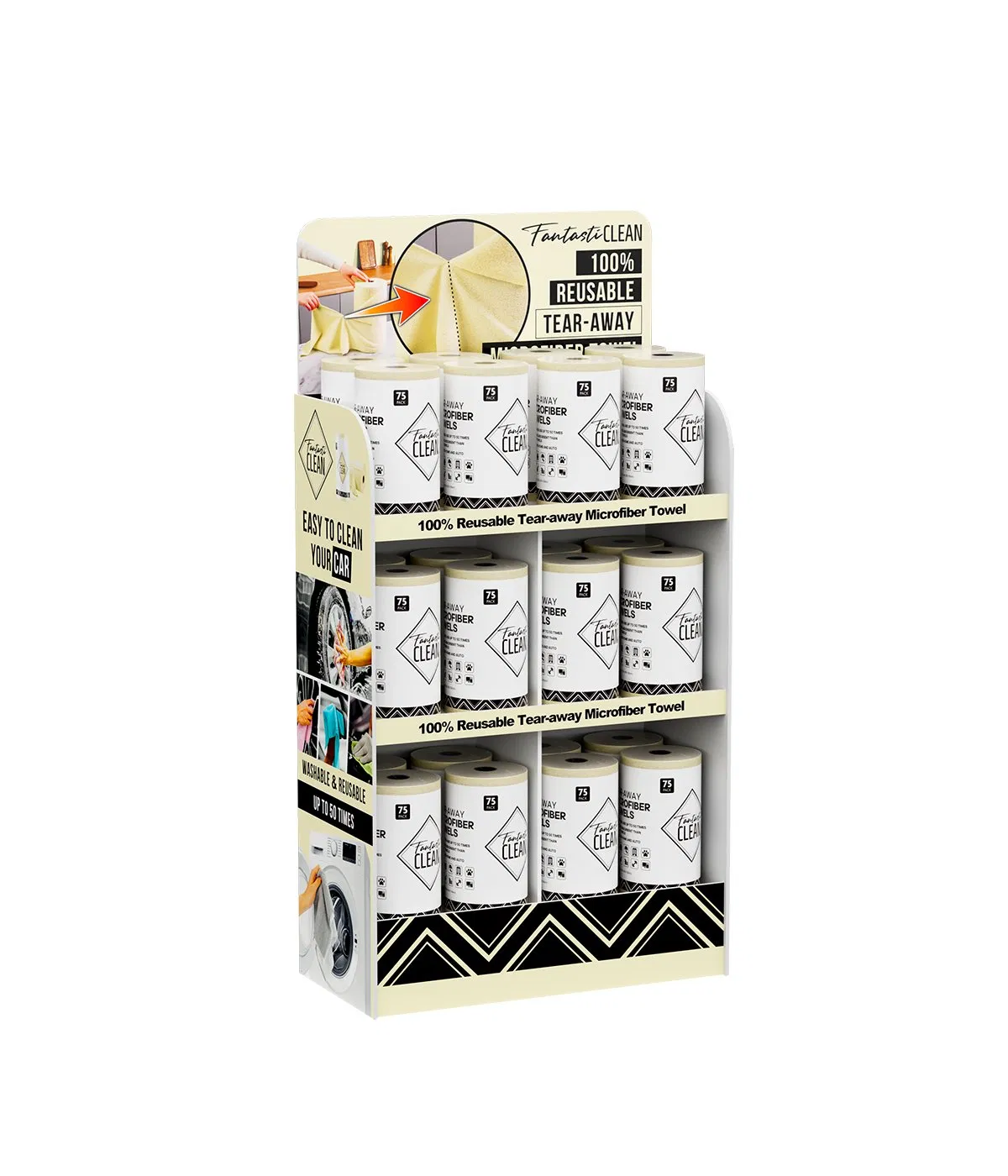 Fantasticlean Product Display PVC Floor Display Stand Unit Stands Corrugated Floor Paper Display Stand 8mm PVC Board