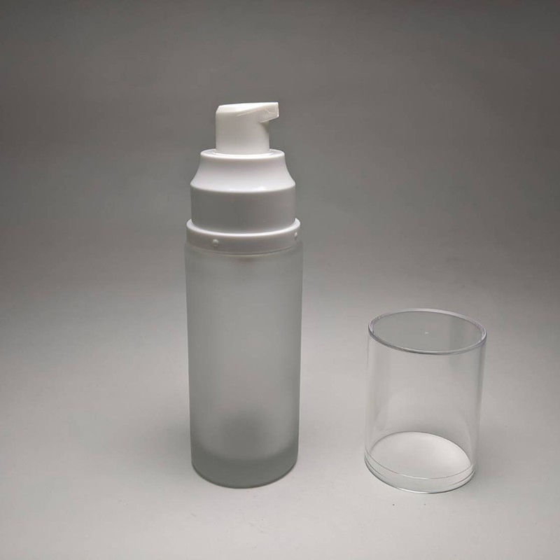 Pastel Color 50ml Foundation Packaging Cylinder Shape Glass Bottle Plastic Lotion Pump