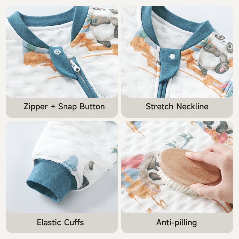 New Design Air Layer Bamboo Cotton Children Round Sleeping Bag Constant Temperature Soft Unisex Winter Sleep Sack