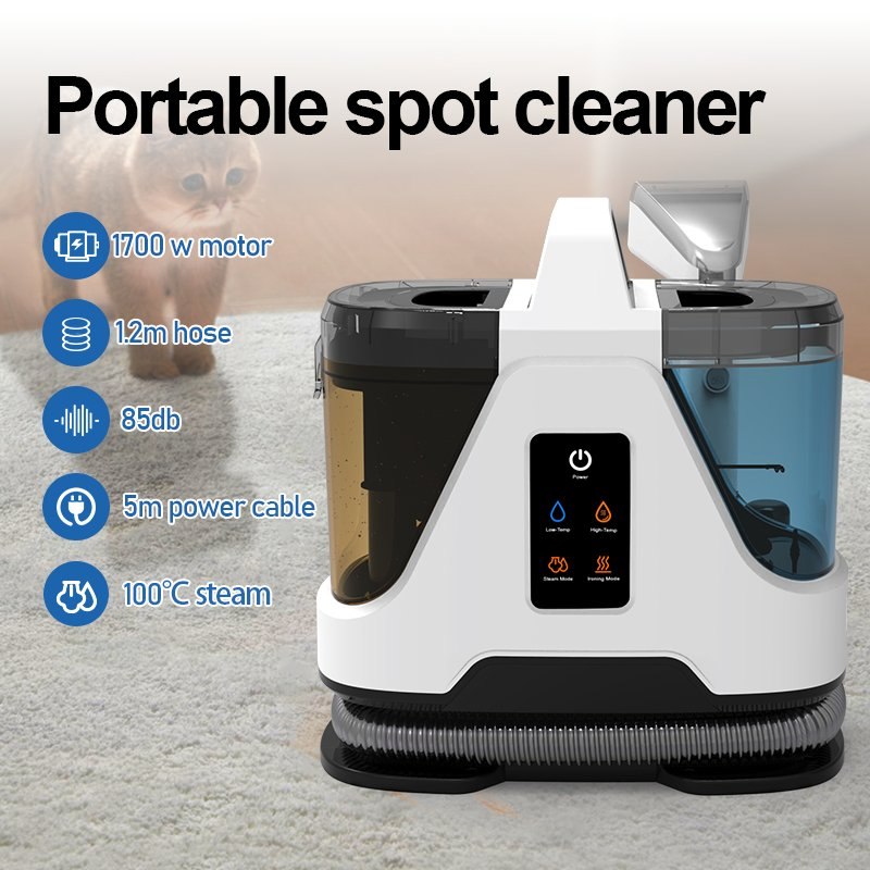 Wet Dry Spot Cleaner for Home & Car Steam Hot Water Carpet & Upholstery Cleaning with Attachments