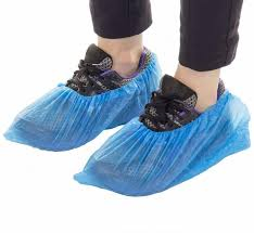 Protective Medical Waterproof Plastic PE CPE Nonwoven PP Anti Slip Blue Disposable Shoe Cover