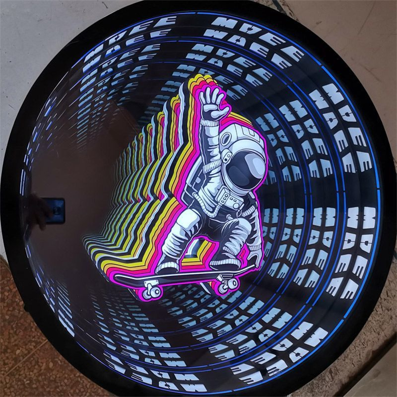 Home Accent Lighting Featuring Unique Mirror Display and Tunnel Design