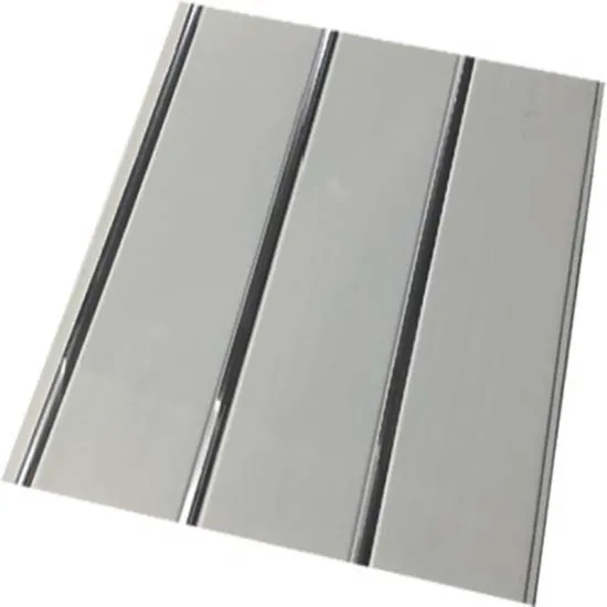 Three Silver Line Grooves of PVC Wall Panel Tile for Ceiling Design