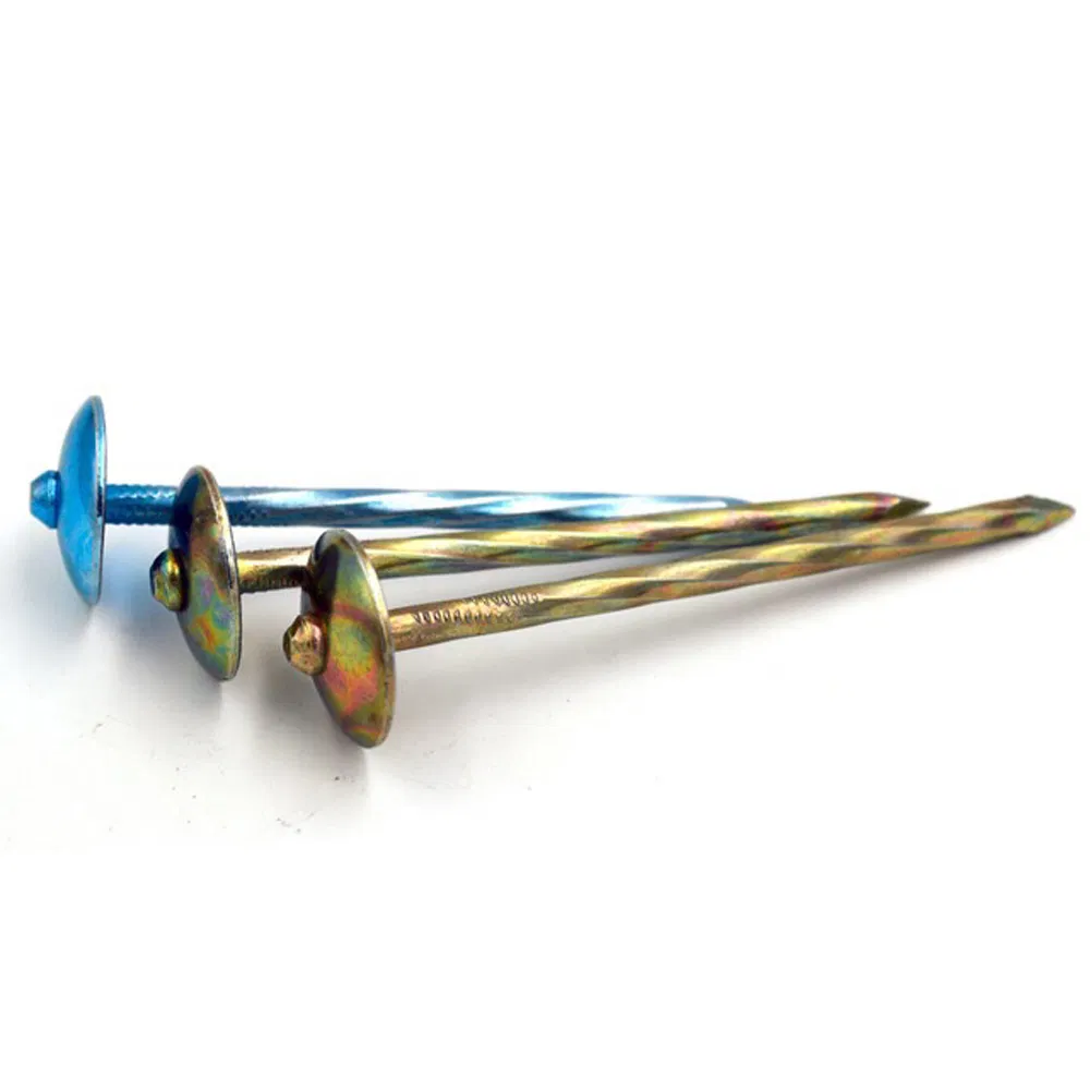 China Supplier Whosale Galvanized Color Zinc Umbrella Head Roofing Nail
