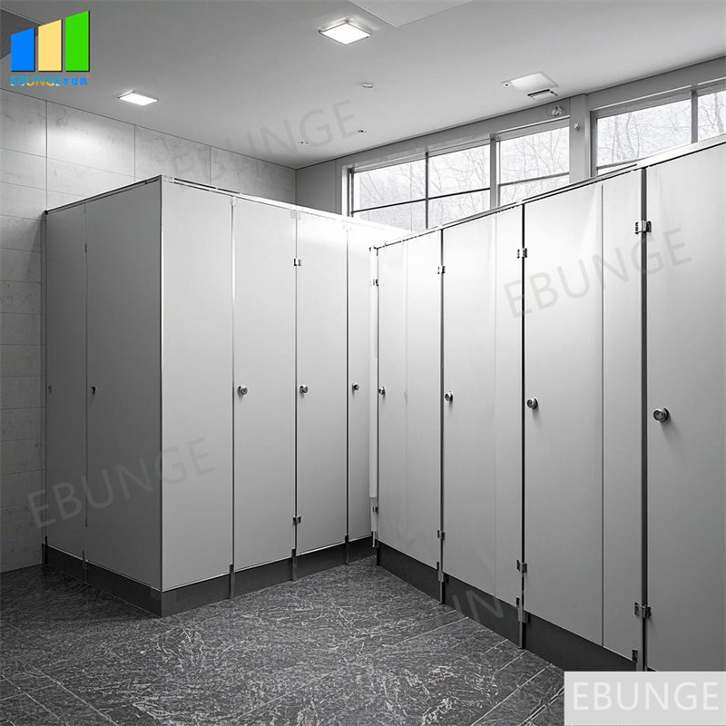 HPL Stainless Steel Shower Toilet Partitions Commercial Public Bathroom Partition Cubicles