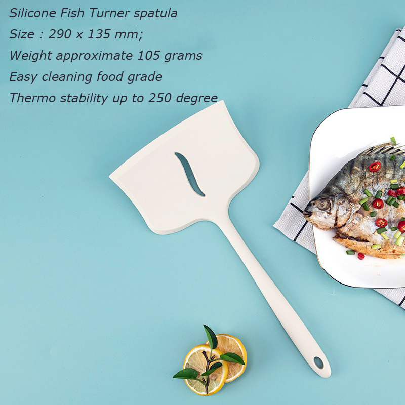 Silicone Fish Spatula Fish Turner Food Grade Thermo Stability up to 250 Degree