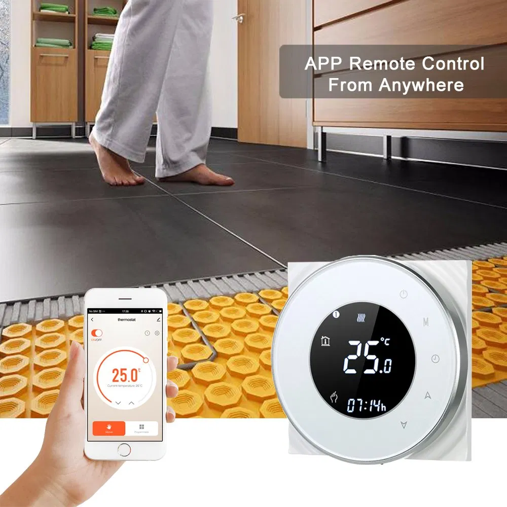 Black Panel Touch Screen Thermostat for Water/Gas Boiler Heating System