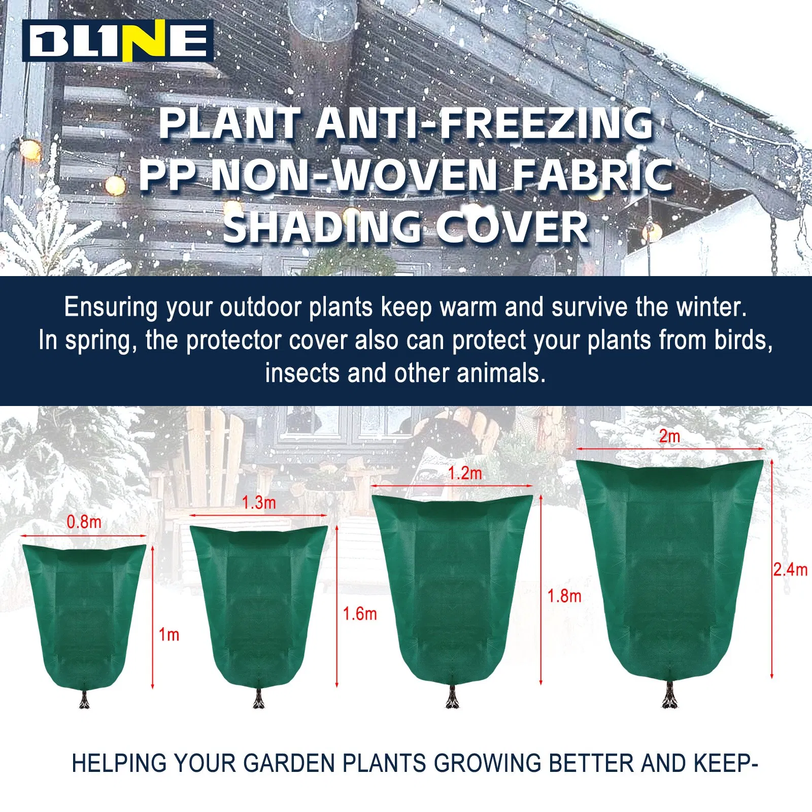 Green Beige PP Material Plant Frost Cover Cold Winter Protection Cover