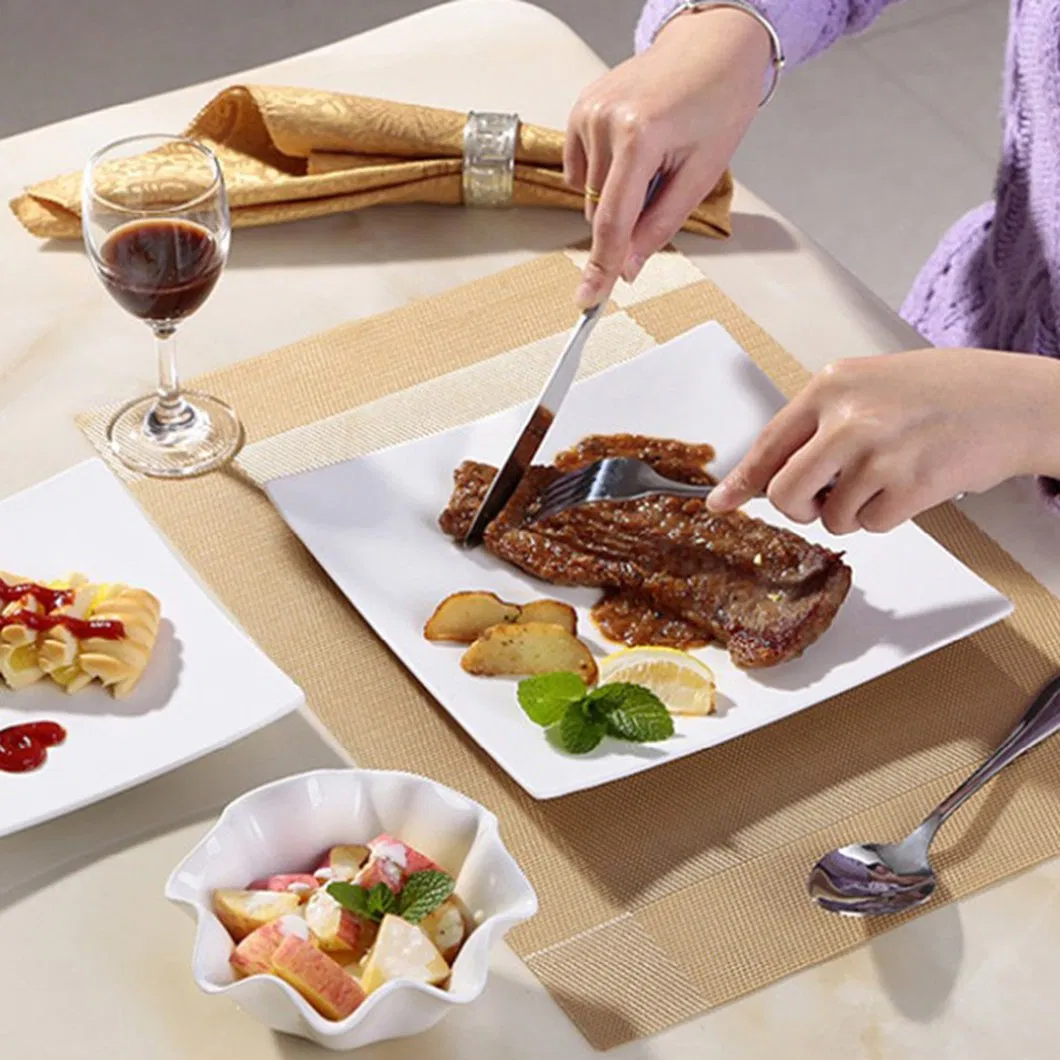 Custom Printed Best Heat Resistant Anti Slip Place Mat Home Kitchen Dining Table Mats Sets Vinyl PVC Woven Placemats