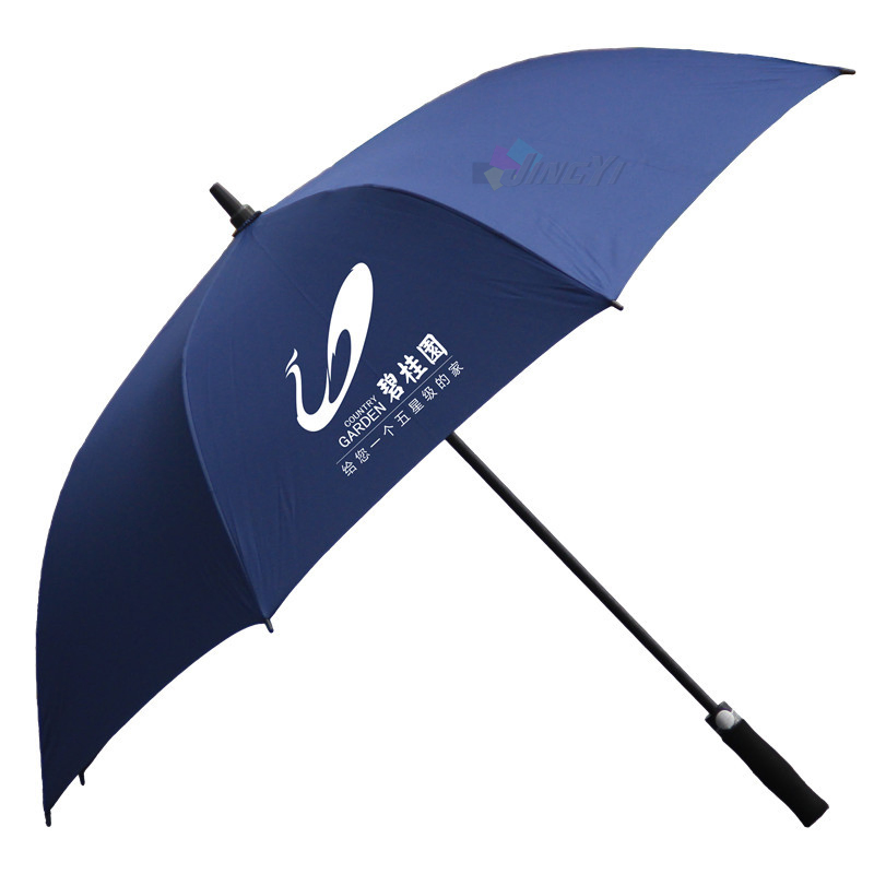 Customized Logo Printing Big Golf Umbrella, Auto Open EVA Soft Handle UV Protection Promotion Golf Rain Gift Advertising Event Umbrella