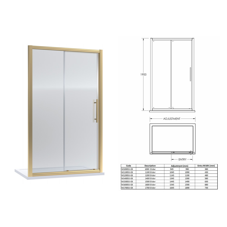 Elegant Shower Enclosure with Durable Stainless Steel Sliding Door