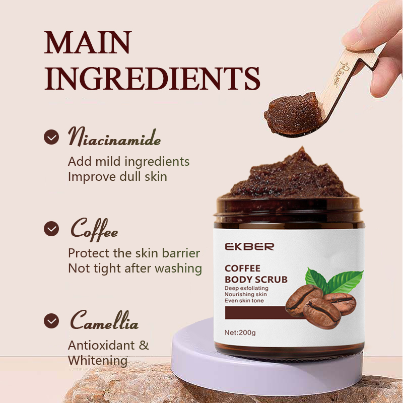 2024 New Arrival Coffee Body Scrub 100% Organic Natural Exfoliacion Whitening Body Scrub