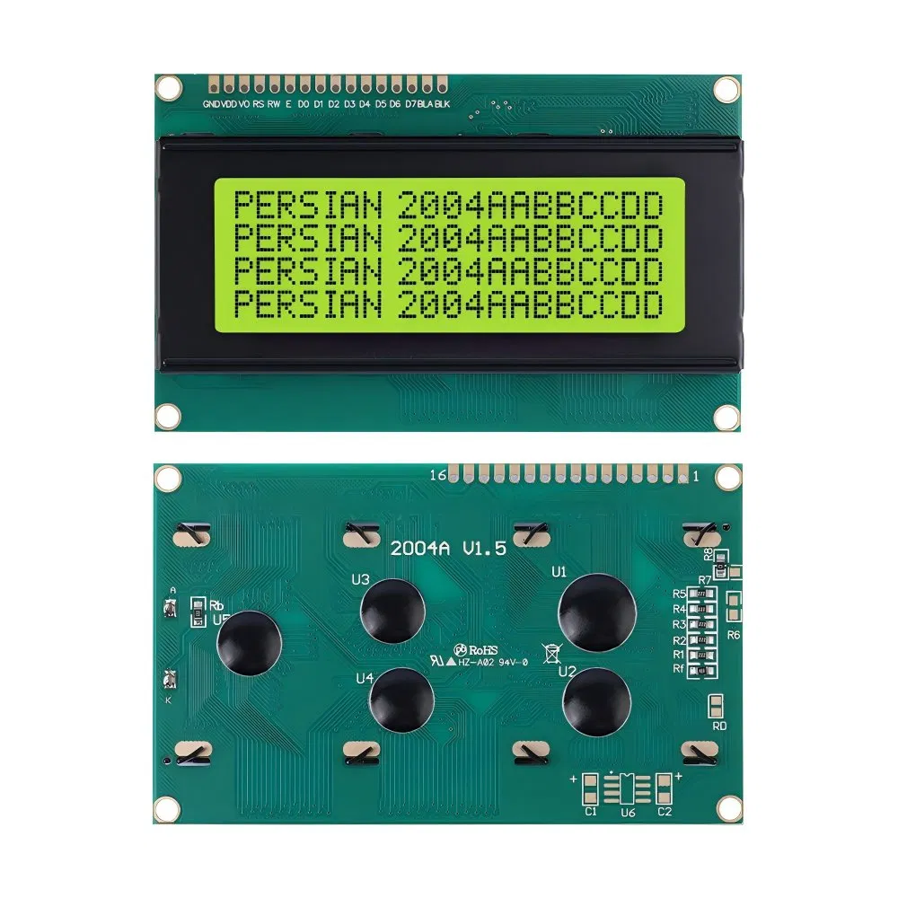 LCD модуль XNY2004A 20x4, жёлто-зелёный