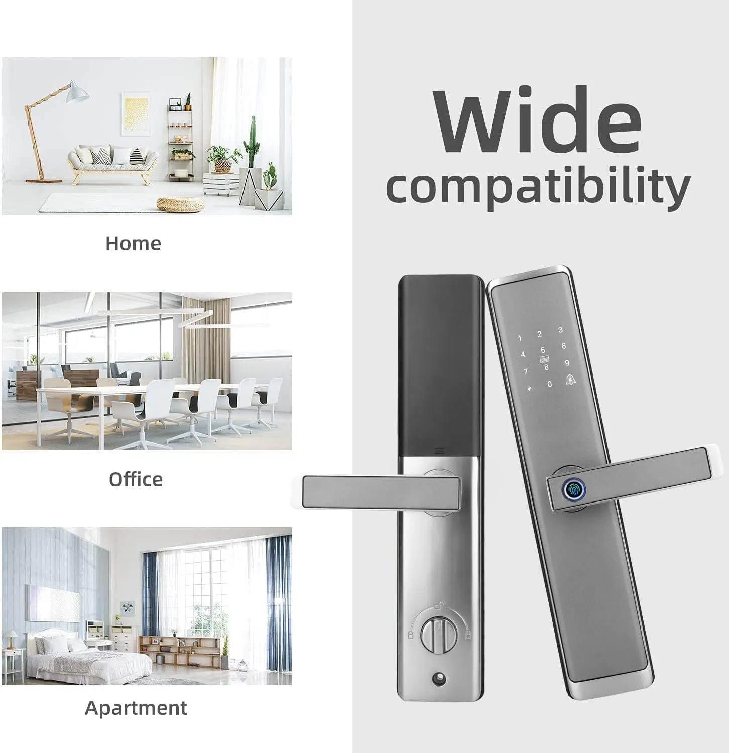 E73 Ttlock APP Fingerprint Smart Door Lock Electronic Fingerprint Digital Lock with Alexa Google