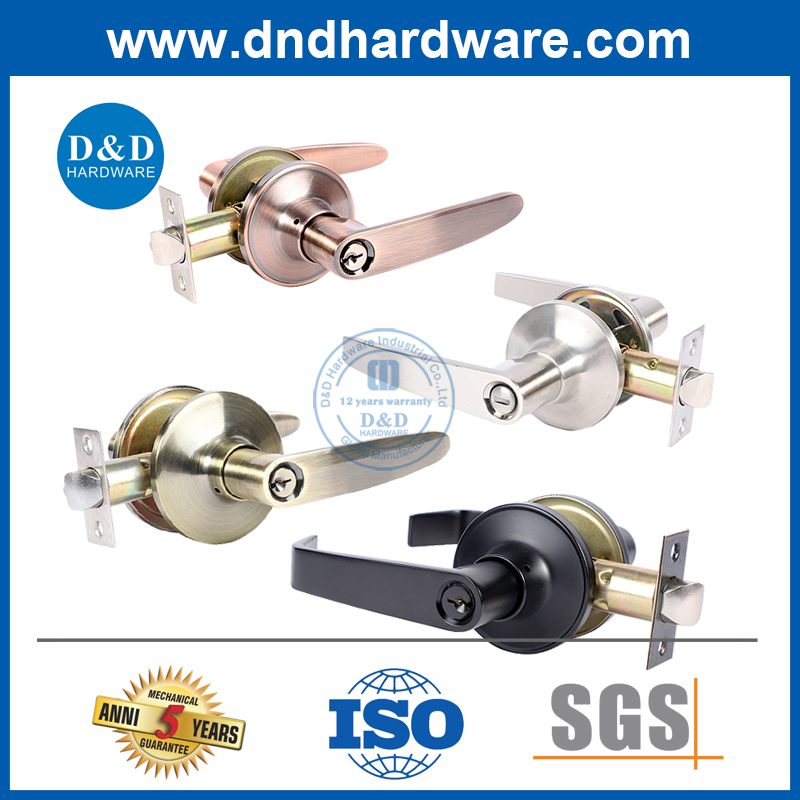 China Supplier Tubular Single Cylinder Lever Handle High Safety Interior Door Lockset