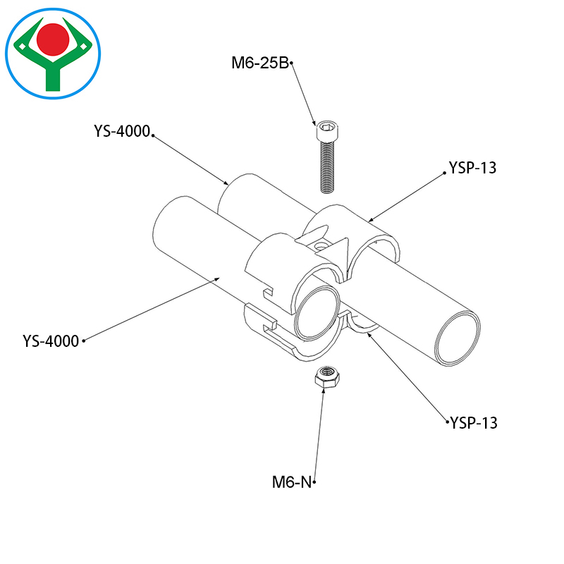 Ys-11 Double Pipe Single Hingle Parallel Steel Joints Set to Reinforce The Structure's Capacity