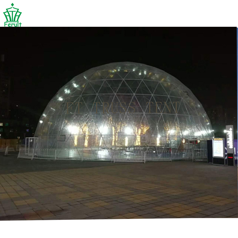Transparent Geodesic Steel PVC Luxury Clamping Dome House Trade Show Tent Used for Outside Events