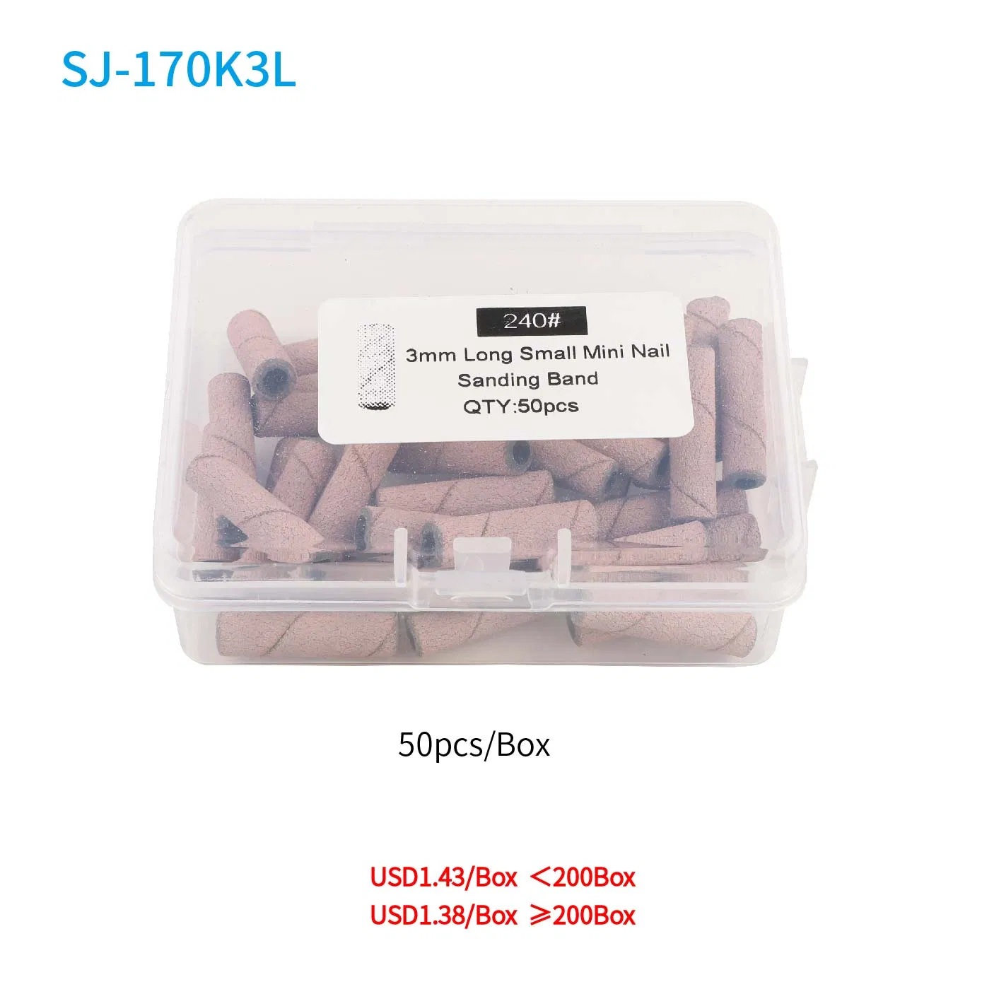 Pink Color 20mm Long Mini Type Nail Gel Removing Sanding Bands