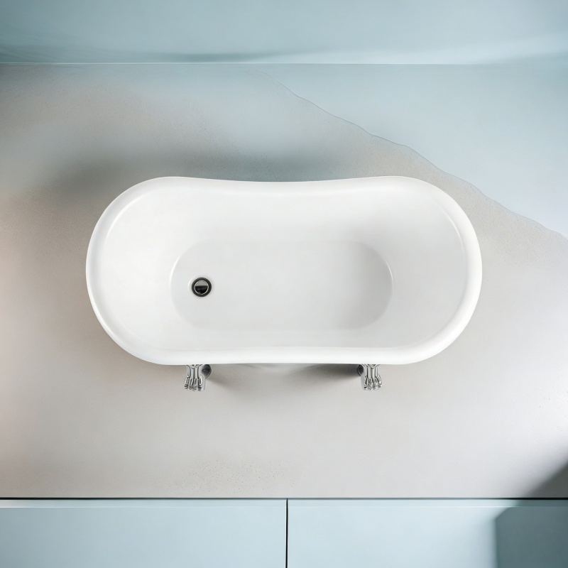 Elegant Freestanding Clawfoot Bathtub Am-011 - Premium Acrylic Soaking Tub for Bathroom