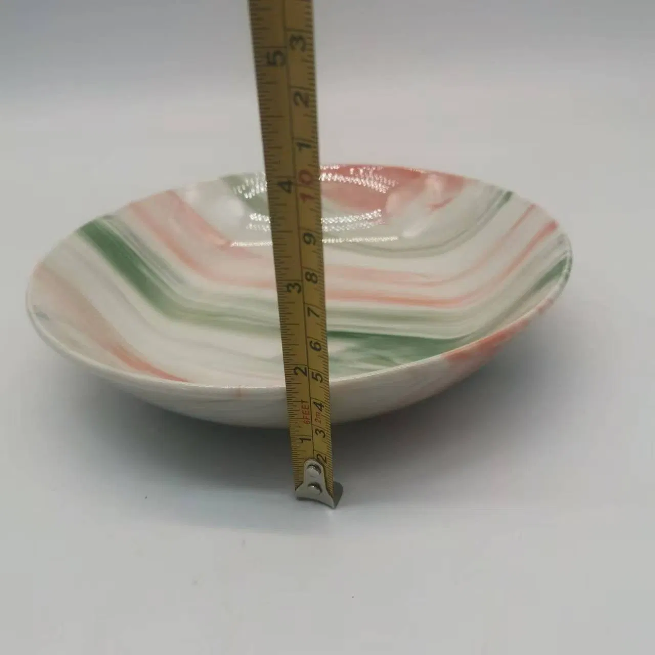 8"Coup Moon Soup Plate Marble Glaze Ceramic Porcelain Tableware
