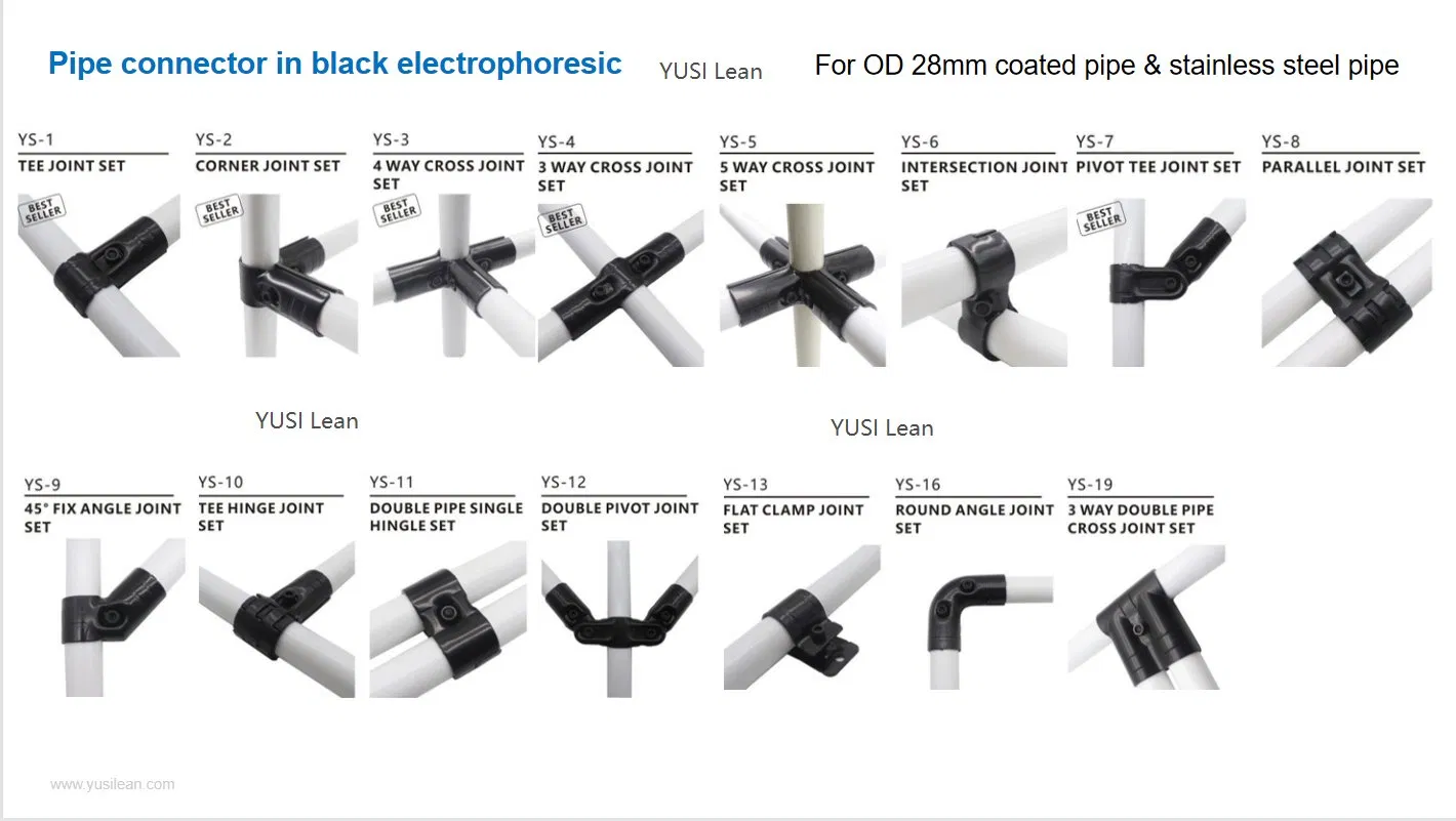 Yusi Easy Joint Metal Tube Connector Fittings for Lean Manufacturing