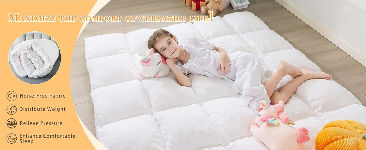 Premium Comfort Shredded Memory Foam Mattress Topper for Restful Nights