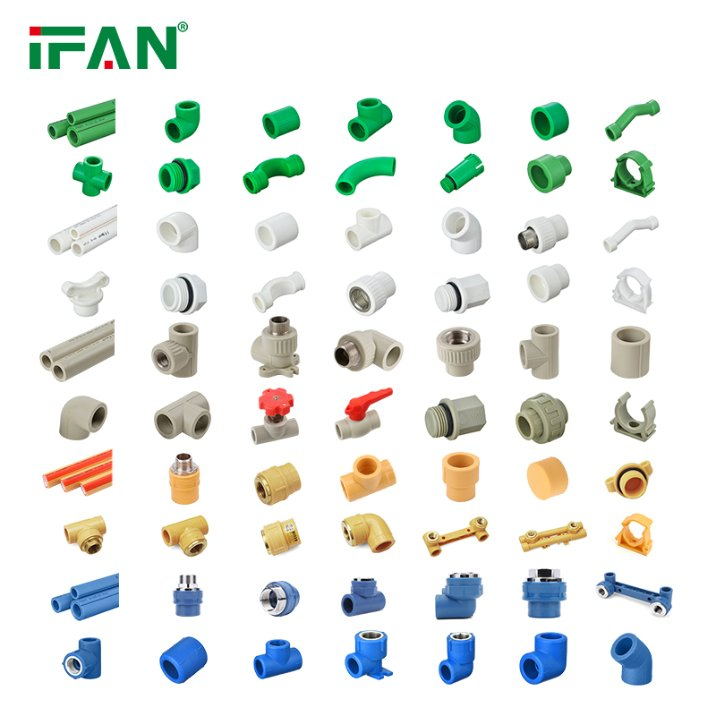 Ifan Professional Supply ISO 15874 PPR Pipe Fitting 20-125mm Plastic PPR Fittings Factory OEM Plumbing Materials